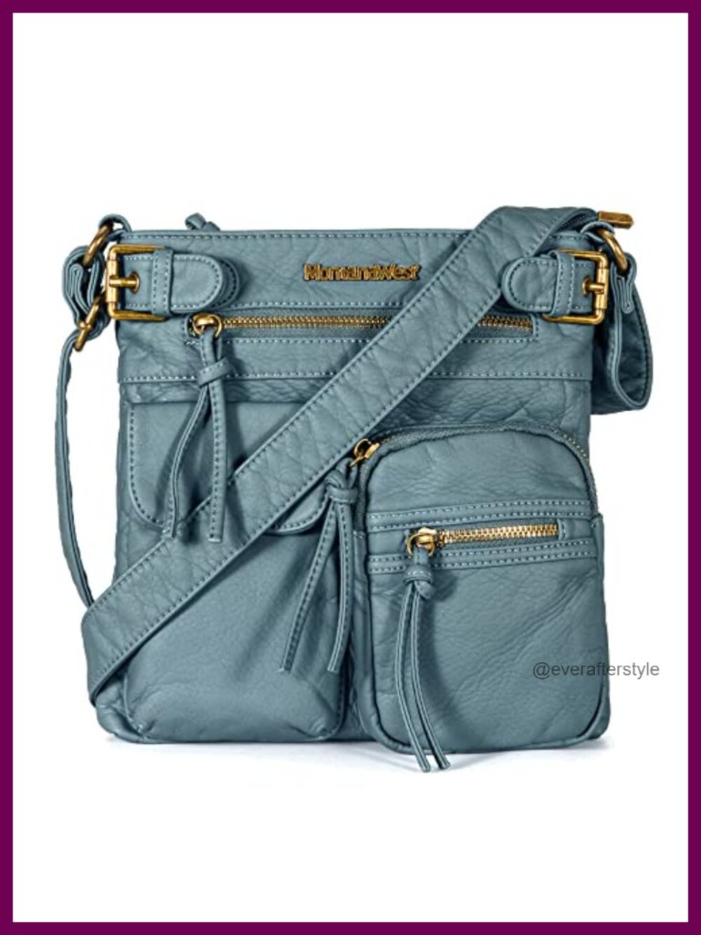 Vegan Leather Crossbody Shoulder Bag Multi Pocket Travel Purse